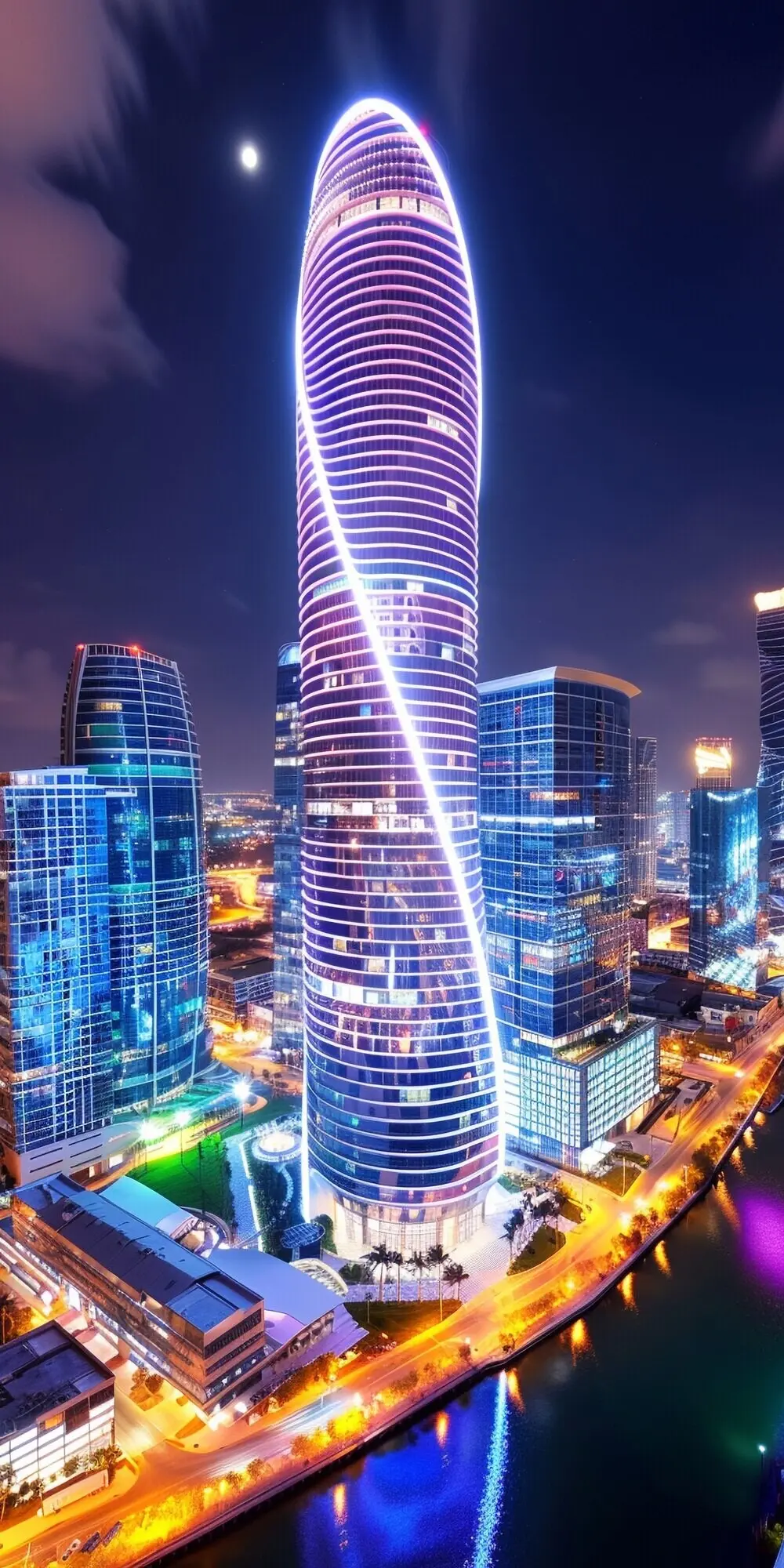 Landschaft an der Bucht von Miami